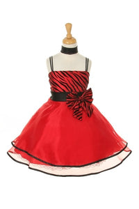 Elegant Zebra Lady -2 Strap Satin Zebra Stripe With Sheer overlay- Party Dress