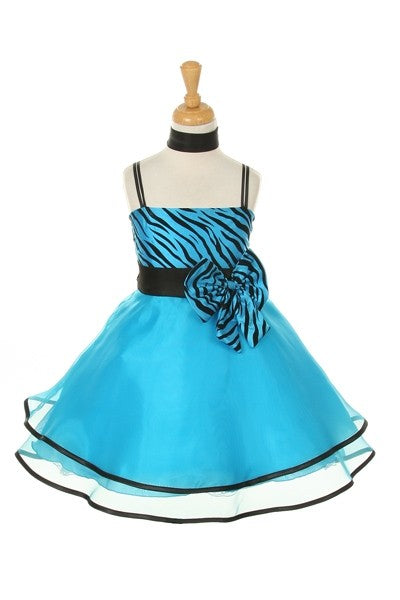 Elegant Zebra Lady -2 Strap Satin Zebra Stripe With Sheer overlay- Party Dress